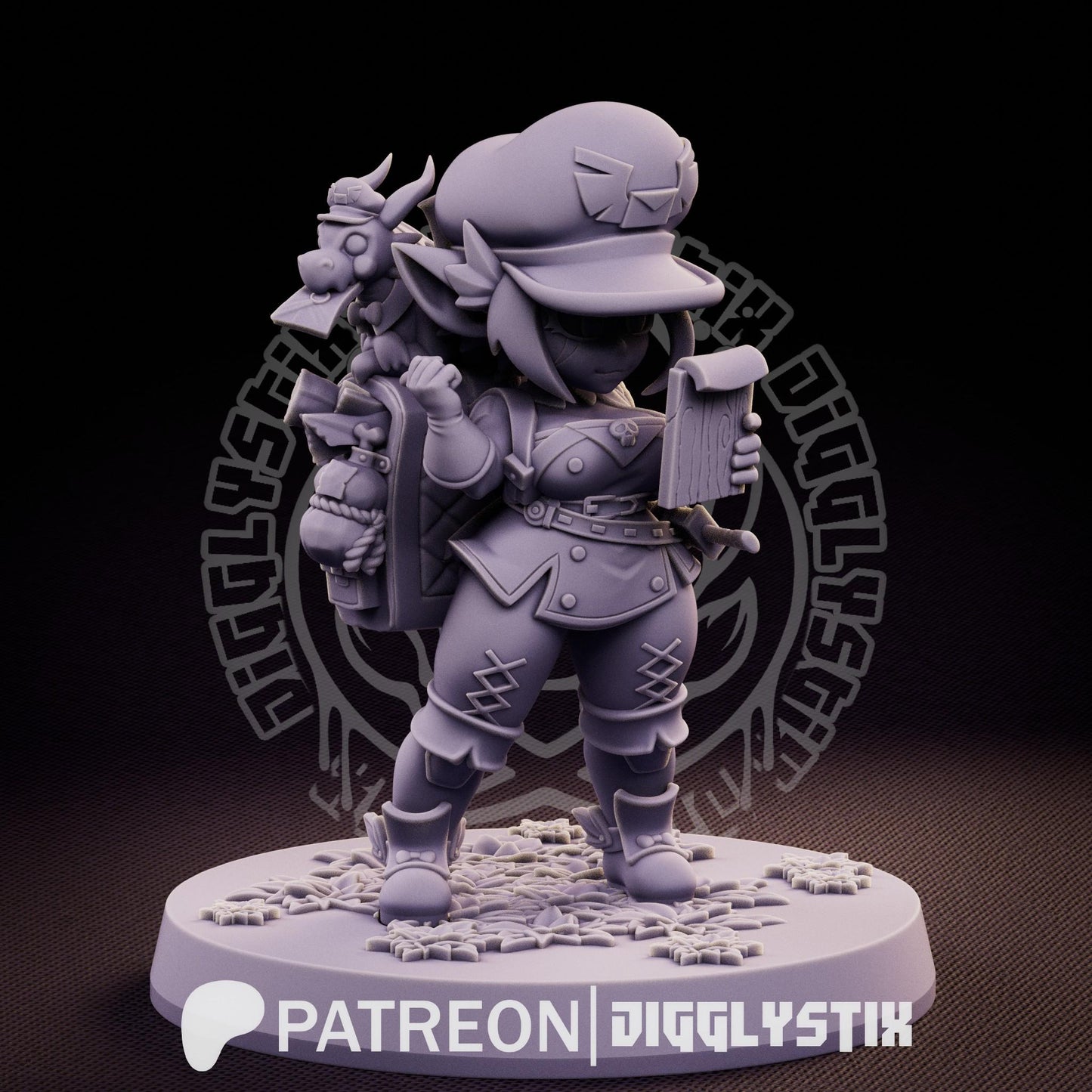 Goblin Mail Carrier Pin Up Statue & Miniature | UNPAINTED | Jigglystix Pin-Up Factory