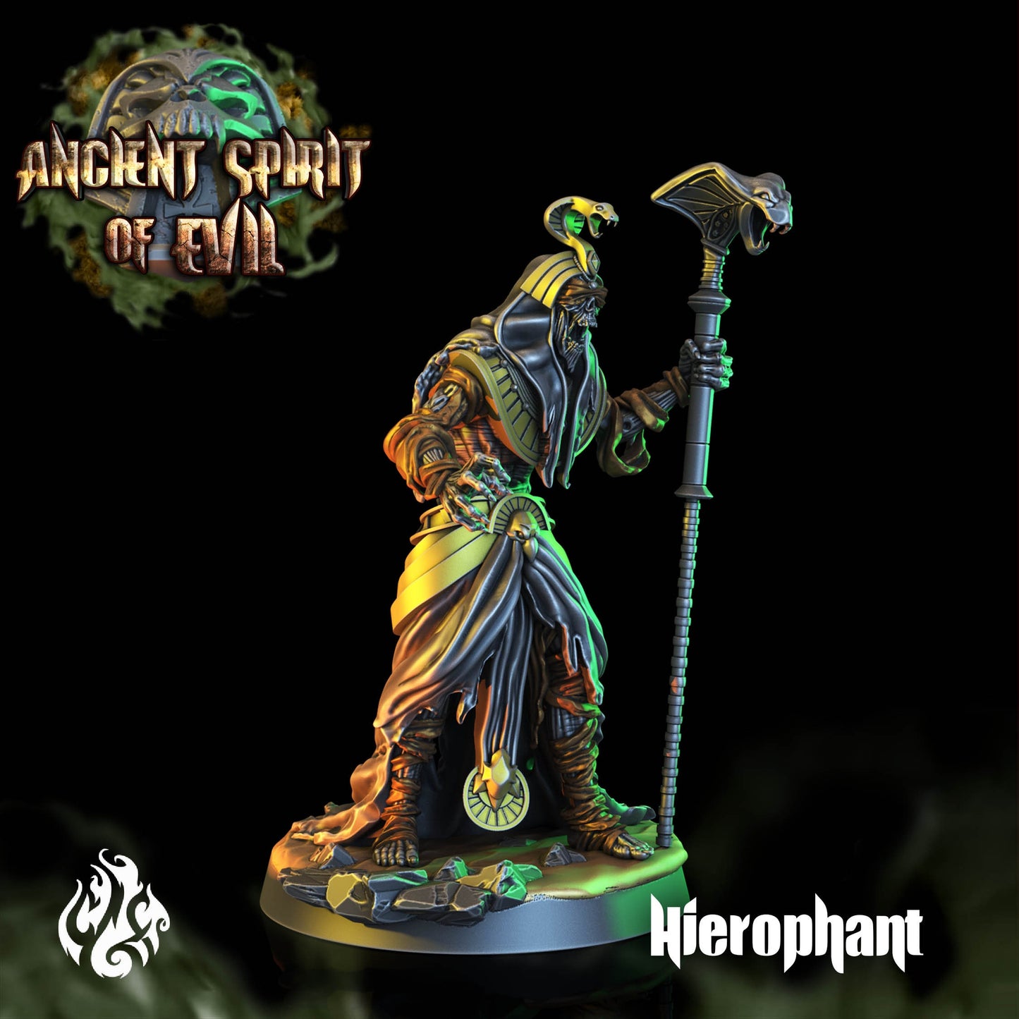 Mummified Hierophant Tabletop RPG Miniature | Ancient Spirit of Evil Collection | Crippled God Foundry