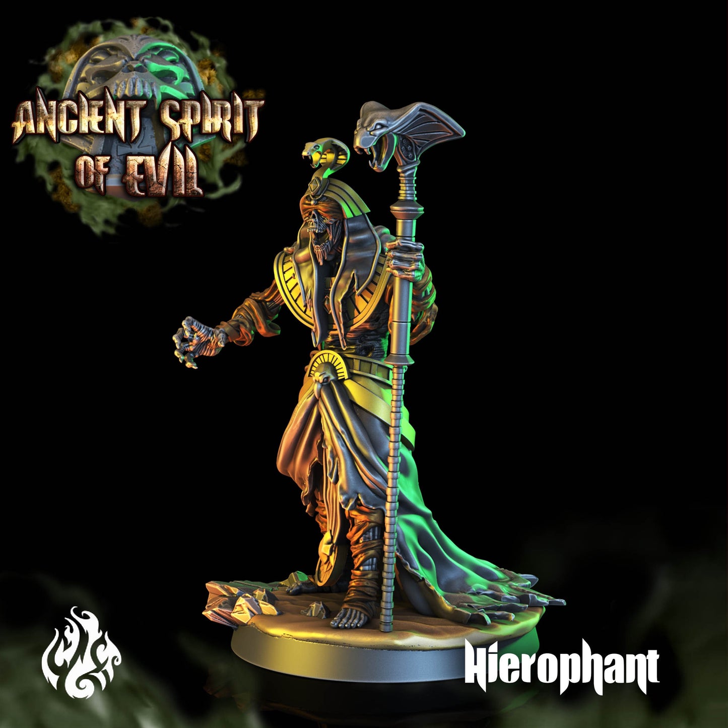 Mummified Hierophant Tabletop RPG Miniature | Ancient Spirit of Evil Collection | Crippled God Foundry
