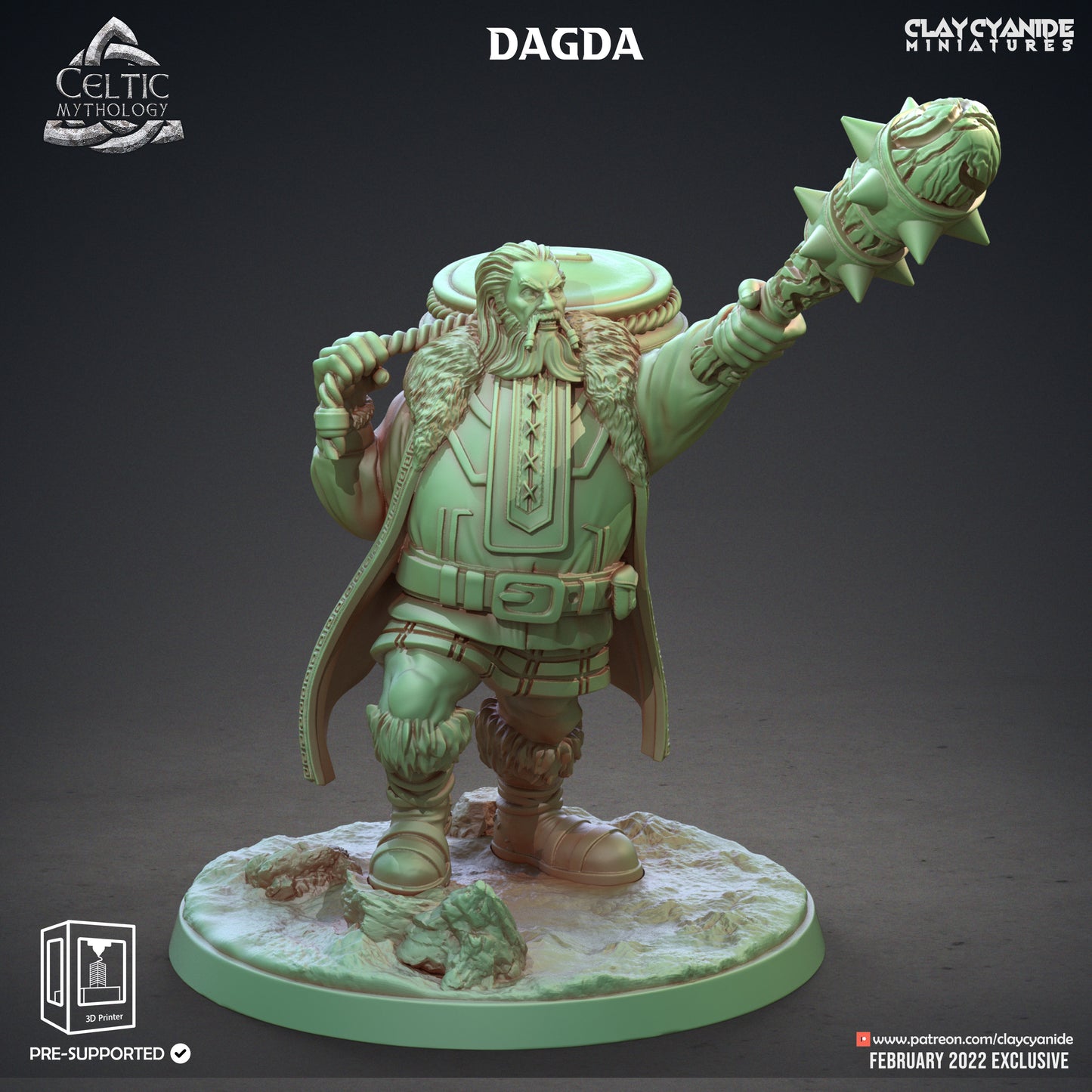 Dagda Resin Miniature | Celtic Mythology Series RPG Tabletop | Clay Cyanide Miniatures