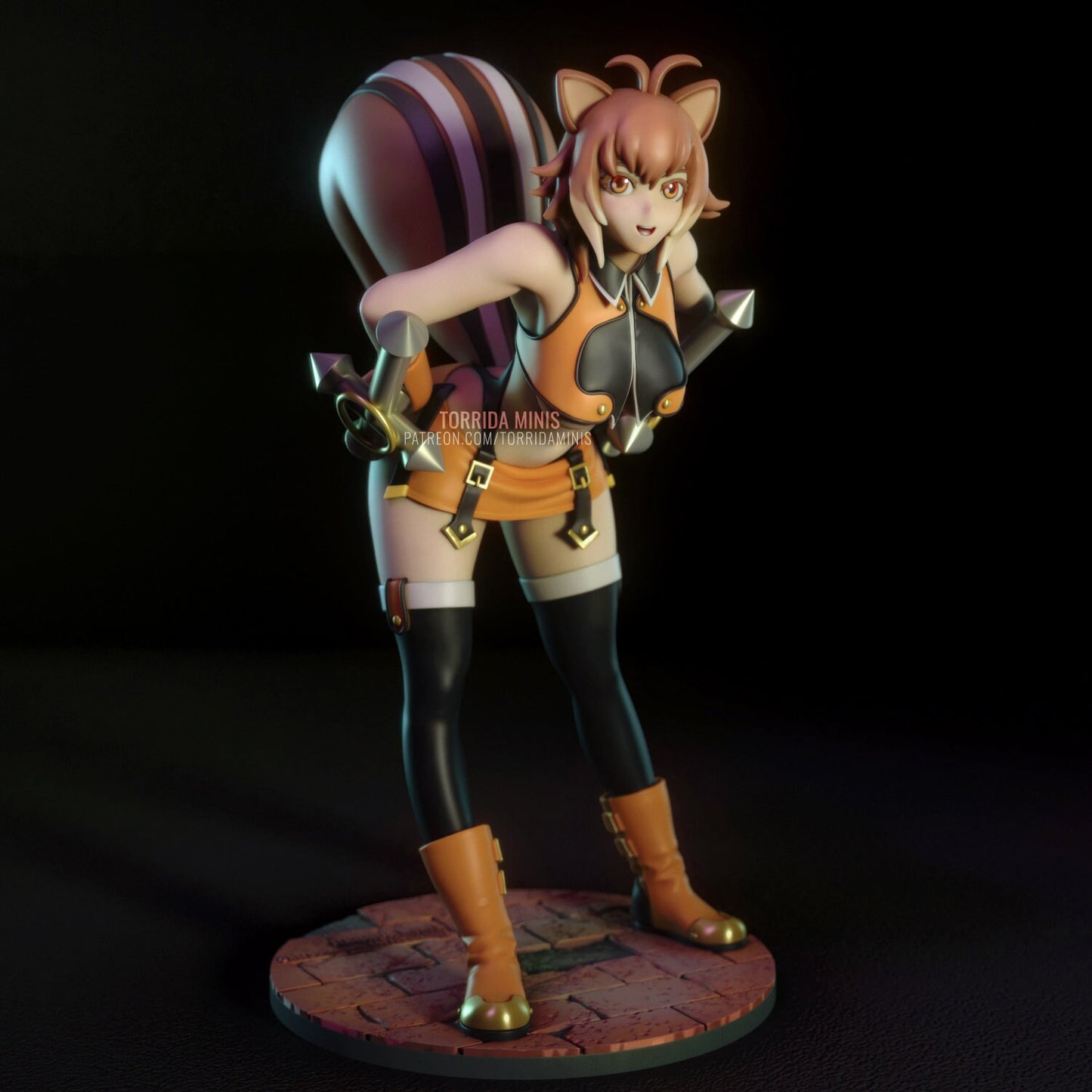 Anime Squirrel Heroine Fighter Pin Up Statue & Miniature | Adorable Queens | Torrida Minis