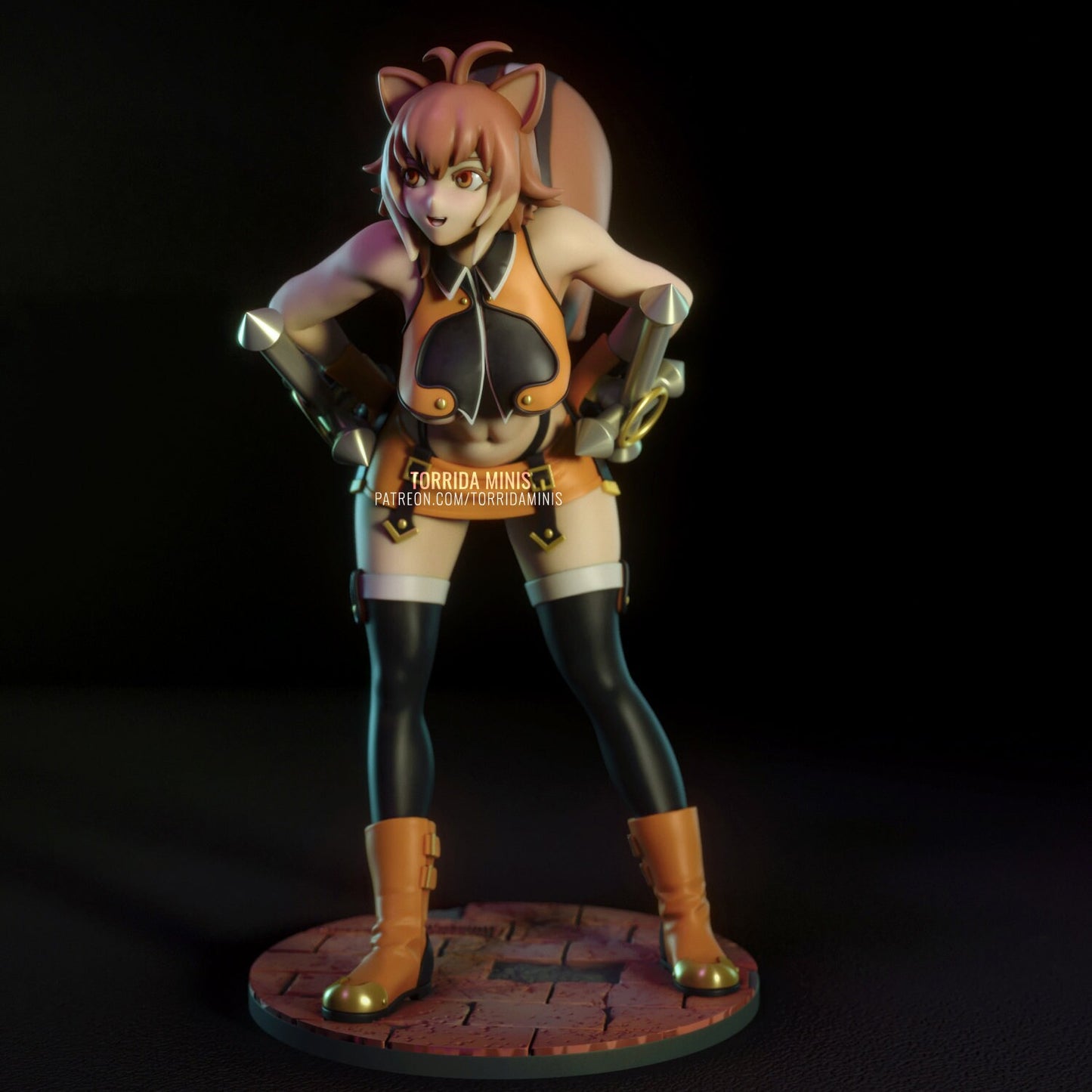 Anime Squirrel Heroine Fighter Pin Up Statue & Miniature | Adorable Queens | Torrida Minis