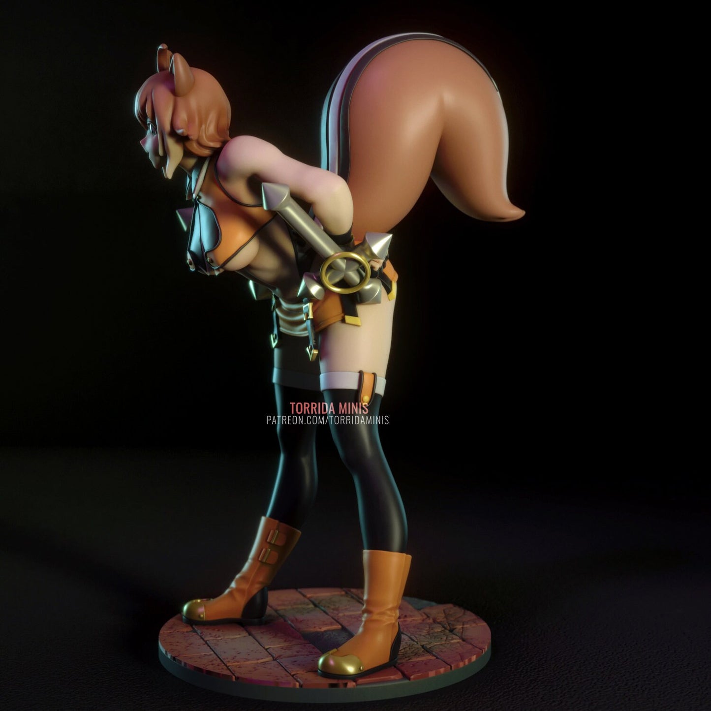 Anime Squirrel Heroine Fighter Pin Up Statue & Miniature | Adorable Queens | Torrida Minis