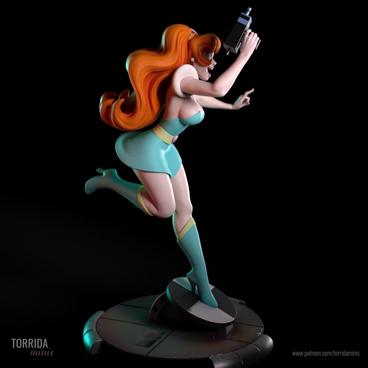 Animated Retro Space Girl Pin Up Statue & Miniature | Torrida Minis