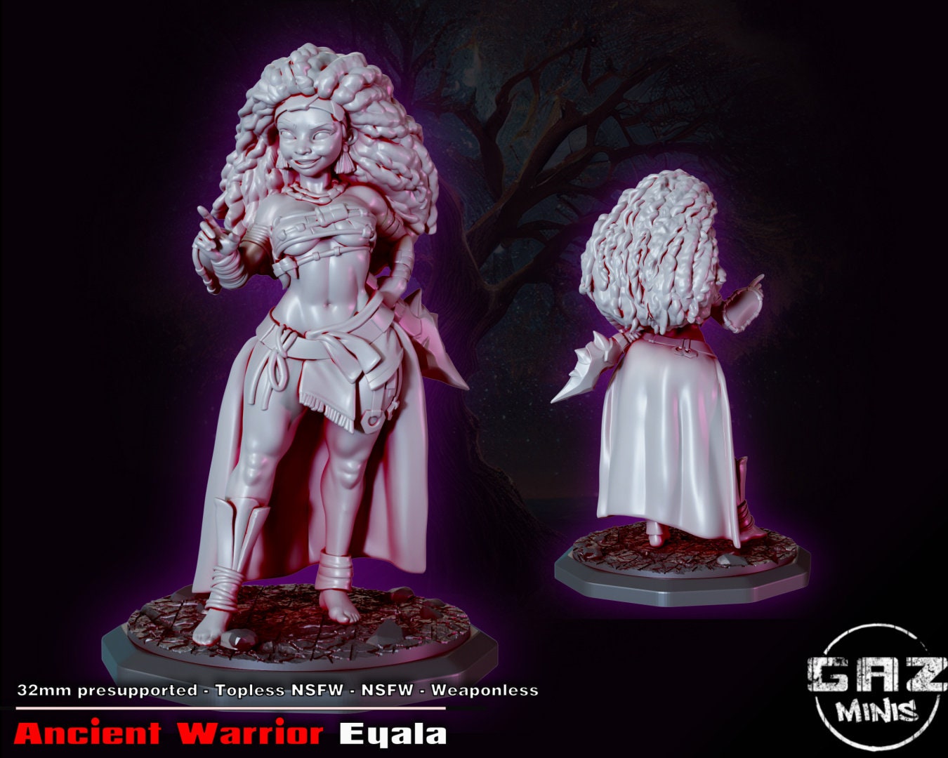 Ancient Warrior Eyala Tabletop Miniature and Variants | Monarchs of Legend | Gaz Miniatures