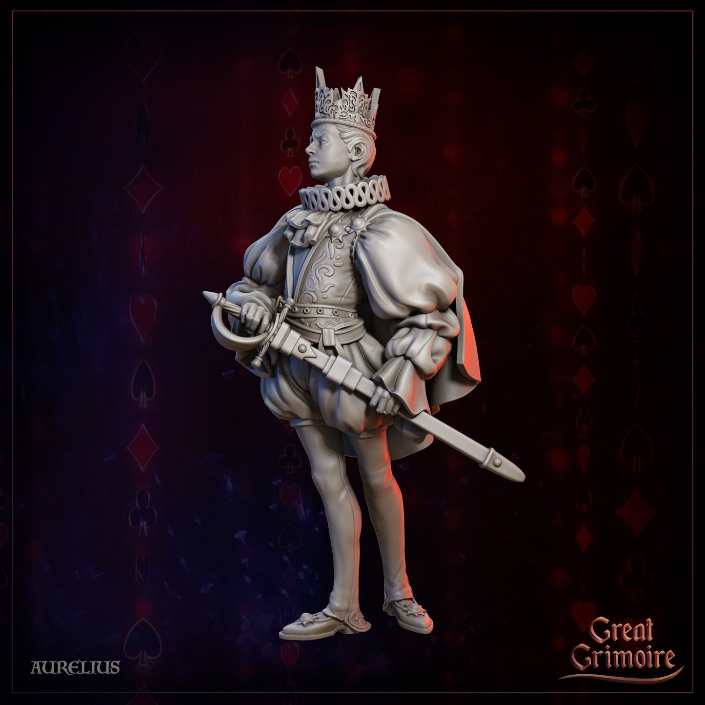 Aurelius the Prince Tabletop RPG Miniature | Macabre Masquerade Collection | Great Grimoire