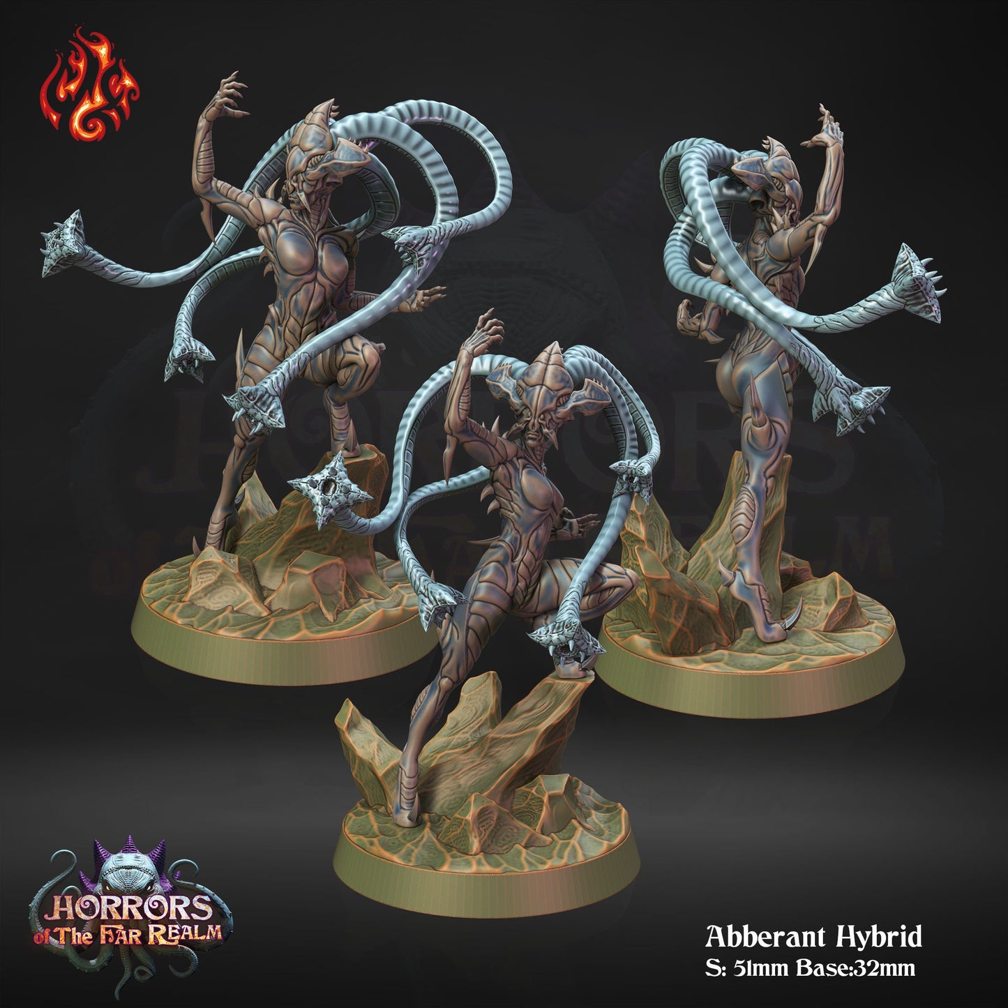 Aberrant Hybrid Tabletop RPG Miniature Set | Horrors of the Far Realms Collection | Crippled God Foundry