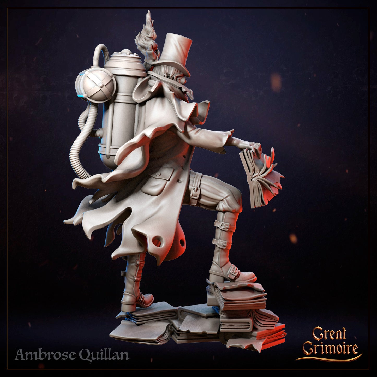 Ambrose Quillen Cursed Author Tabletop RPG Miniature | City 451 Collection | Great Grimoire