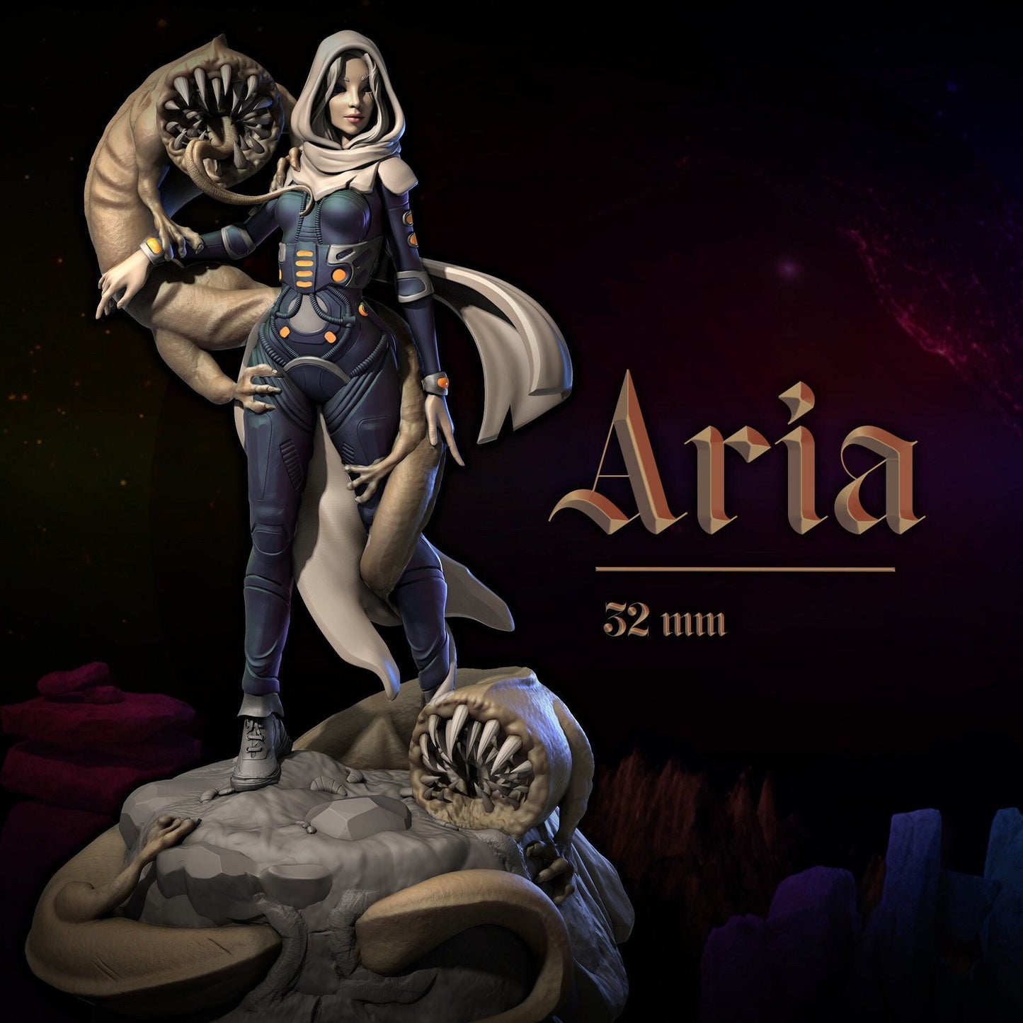 Aria Queen of Worms Tabletop Miniature | Dugeons and Maidens