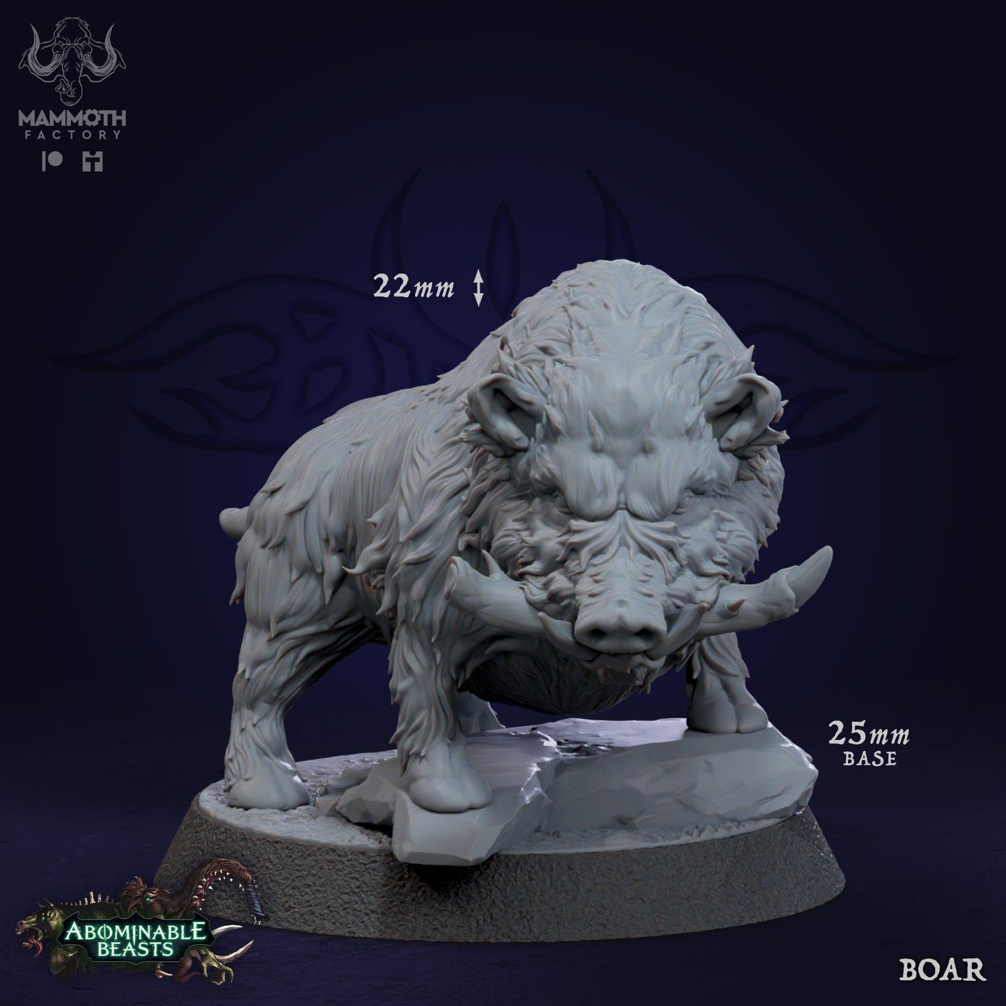 Boar Tabletop Miniature | Abominable Beasts Collection | Mammoth Factory