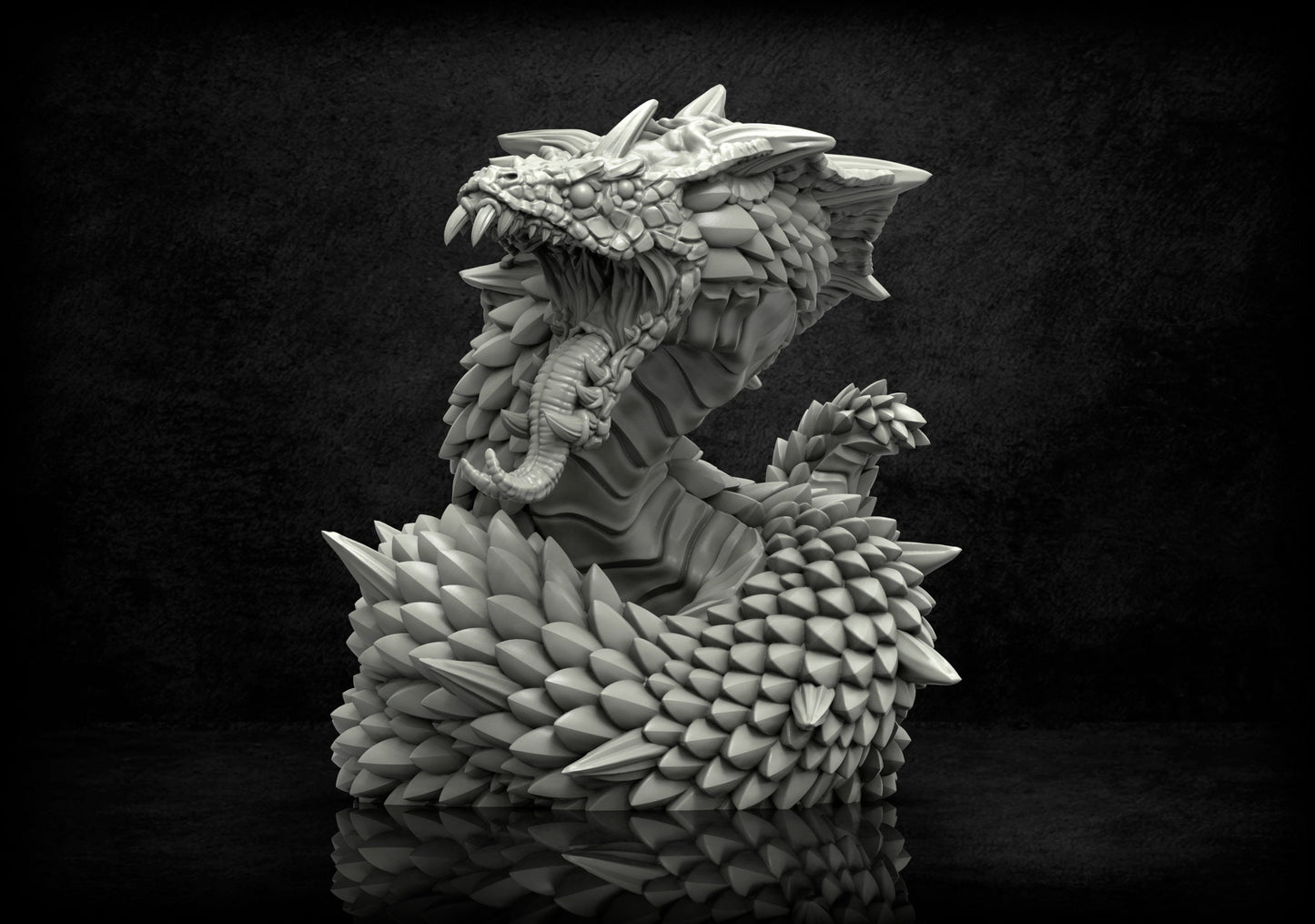 Ancient Basilisk Lovecraft Resin Miniature | Echoes of the Cosmic Abyss Series RPG Miniatures Tabletop | Adaevy Creations