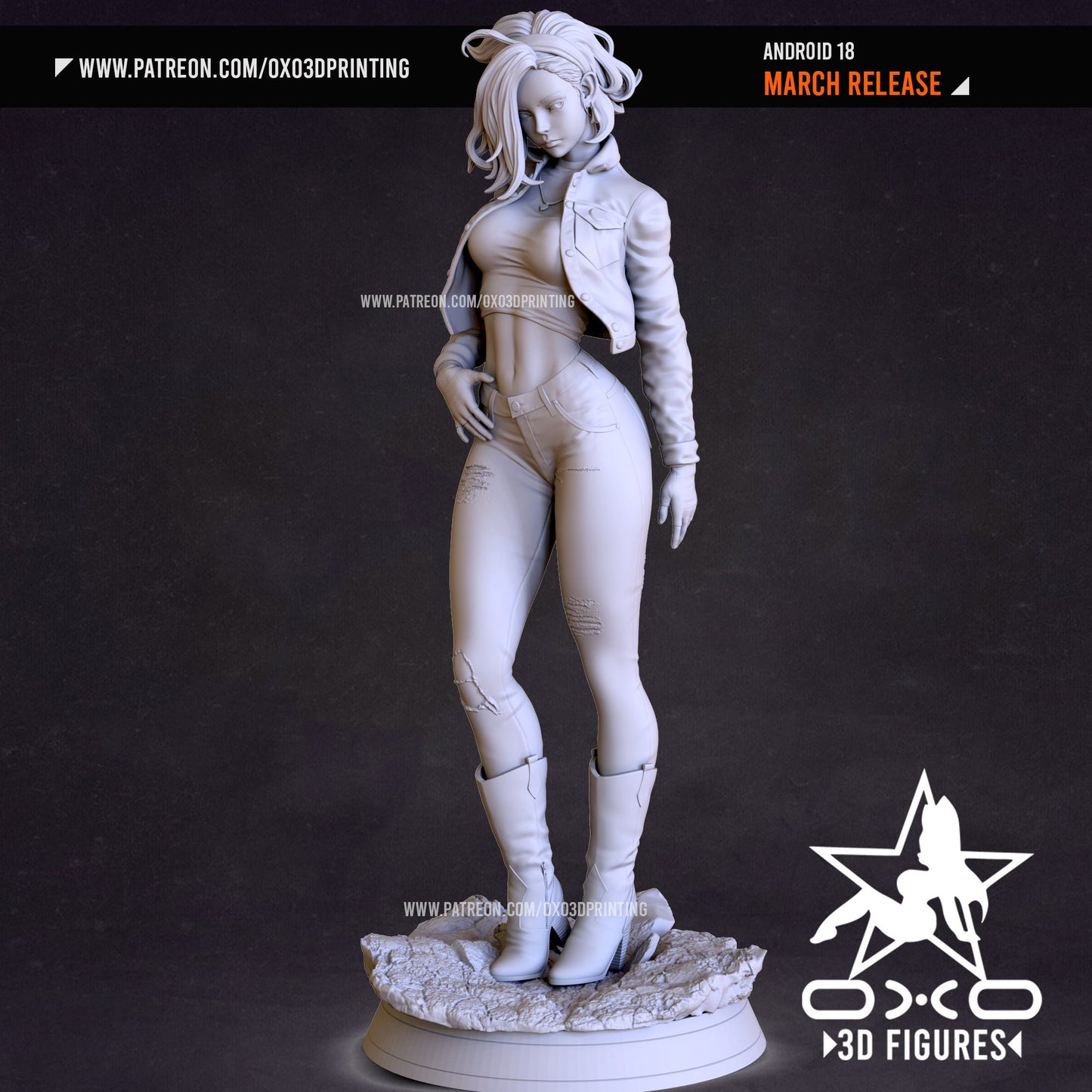 Android Waifu Pin Up Statue & Miniature | OXO 3D