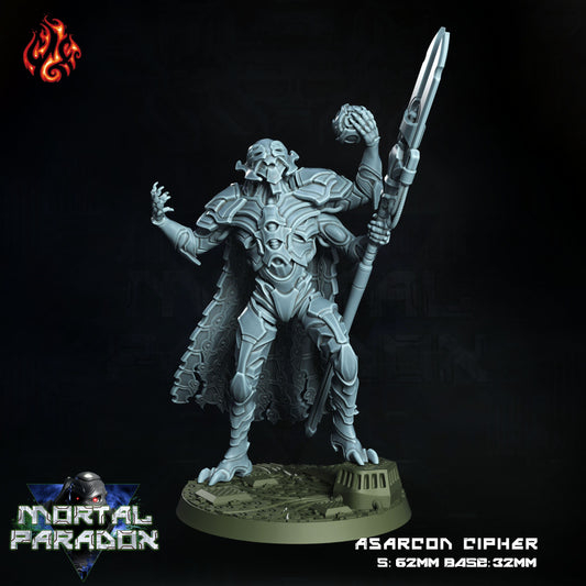 Asarcon Cipher Robot Commander Tabletop Miniature Set | First Contact | Crippled God Foundry Sci Fi