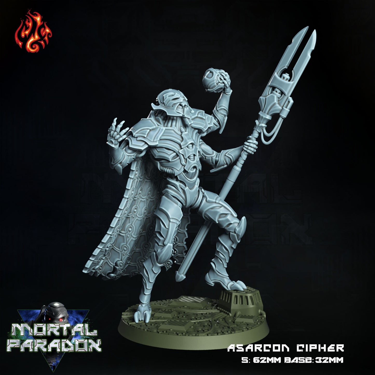 Asarcon Cipher Robot Commander Tabletop Miniature Set | First Contact | Crippled God Foundry Sci Fi