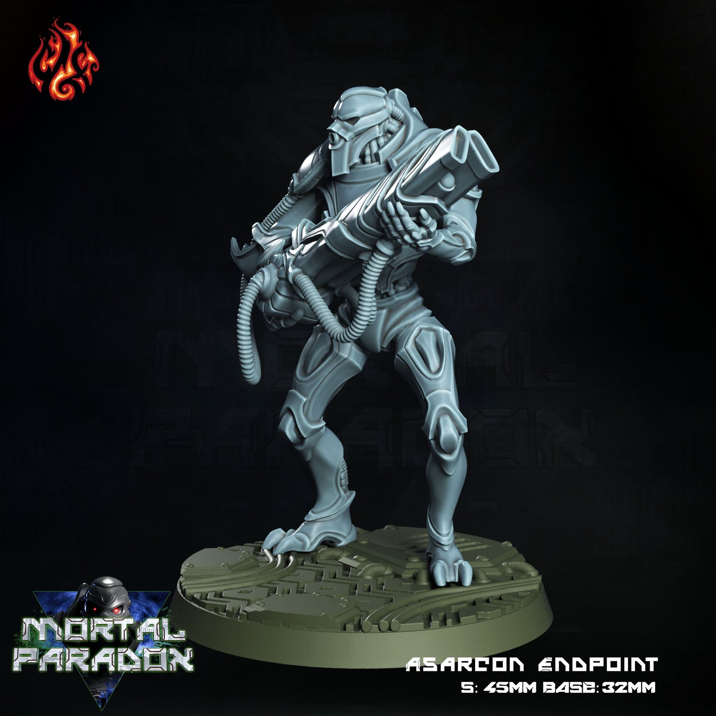 Asarcon Endpoint Robot Heavy Trooper Tabletop Miniature Set | First Contact | Crippled God Foundry Sci Fi