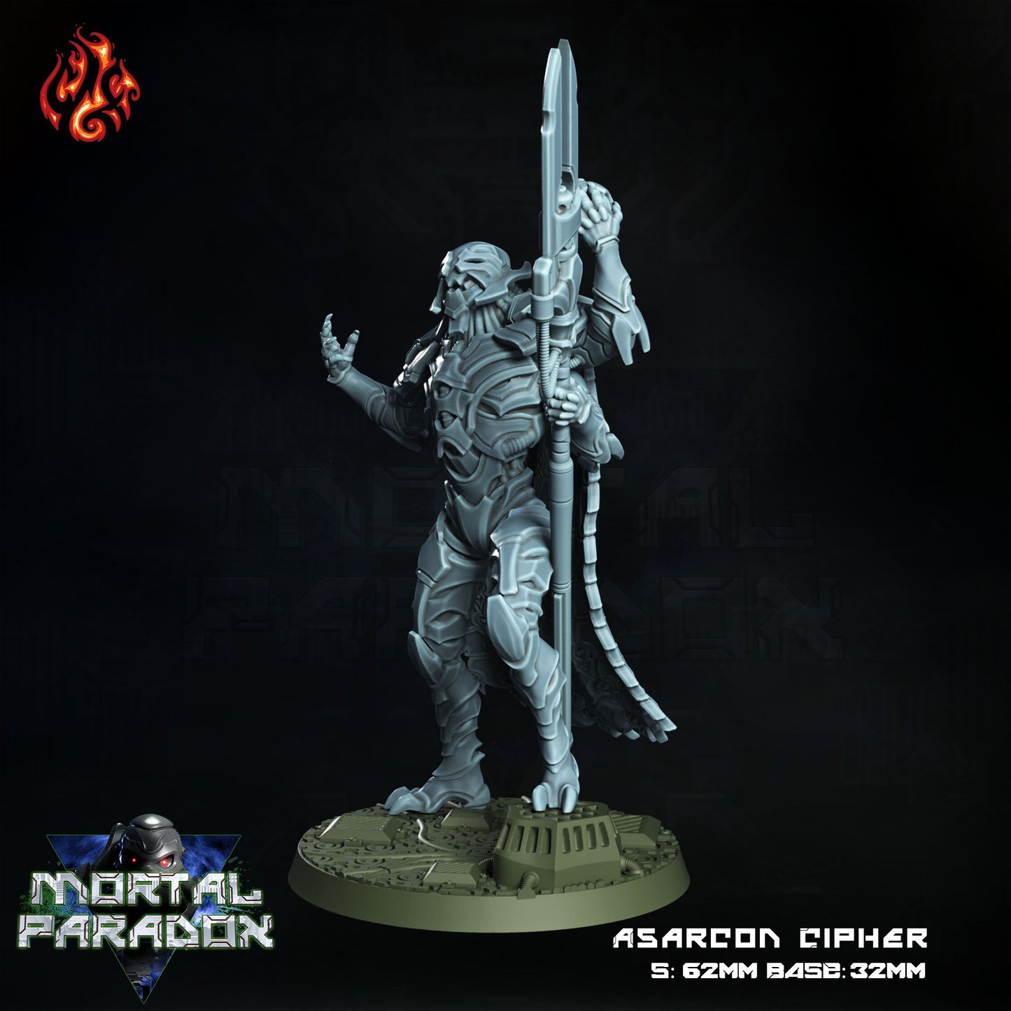 Asarcon Cipher Robot Commander Tabletop Miniature Set | First Contact | Crippled God Foundry Sci Fi