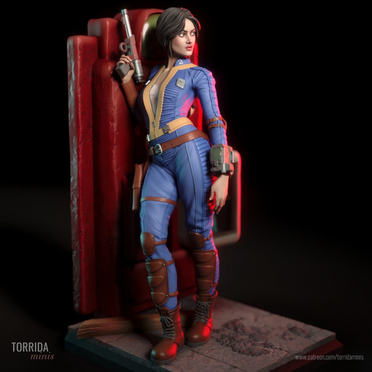 Bunker Girl Pin Up Statue & Miniature | Torrida Minis