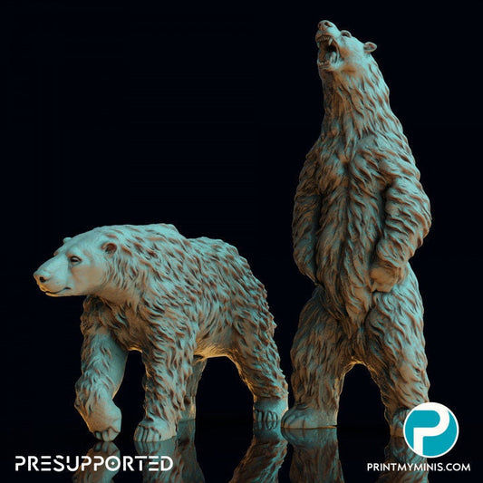 Polar Bear War Bear Resin RPG Miniature - Print My Minis