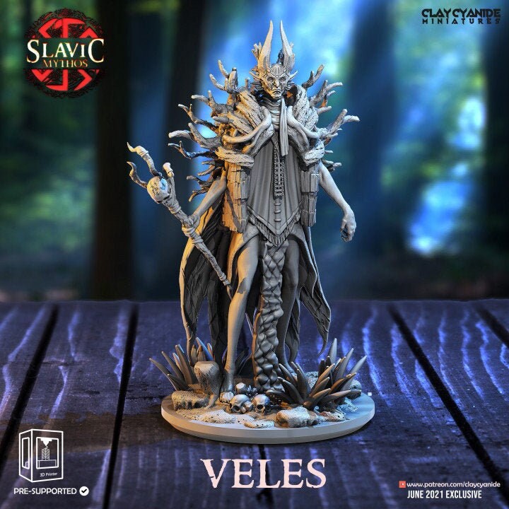 Veles God of the Underworld Resin Miniature | Slavic Mythology RPG Miniatures Tabletop | Clay Cyanide Miniatures