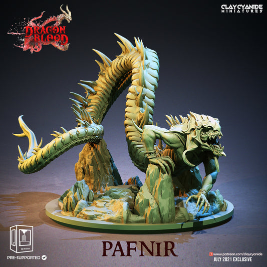 Pafnir Snake Dragon Resin Miniature | Dragon Blood Series RPG Miniatures Tabletop | Clay Cyanide Miniatures