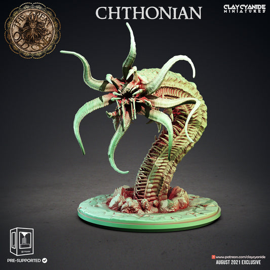 Chthonian Resin Miniature | Lovecraft Mythos | Great Old Ones Series RPG Miniatures Tabletop | Clay Cyanide Miniatures