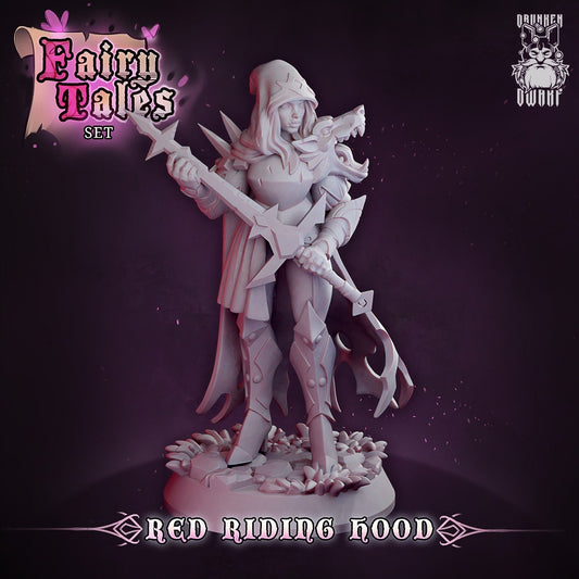 Red Riding Hood Resin Miniature | Fairy Tales Series RPG Miniatures Tabletop | Drunken Dwarf Miniatures