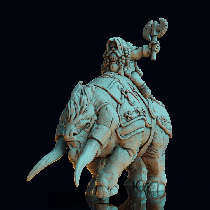 Dwarf War Beast Resin RPG Miniature | Print My Minis | Highlands