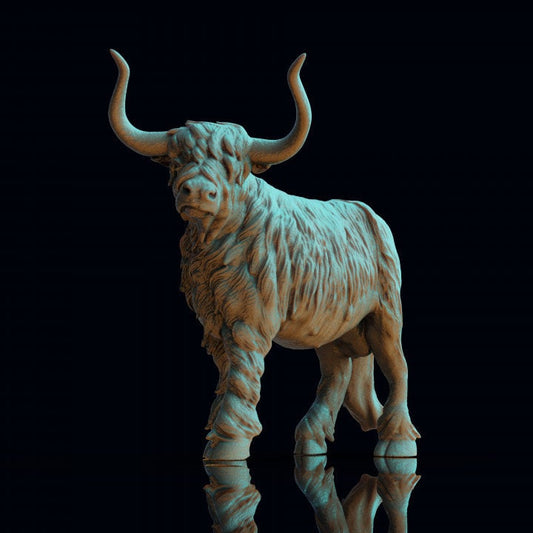 Highland Cow Resin RPG Miniature | Print My Minis | Highlands