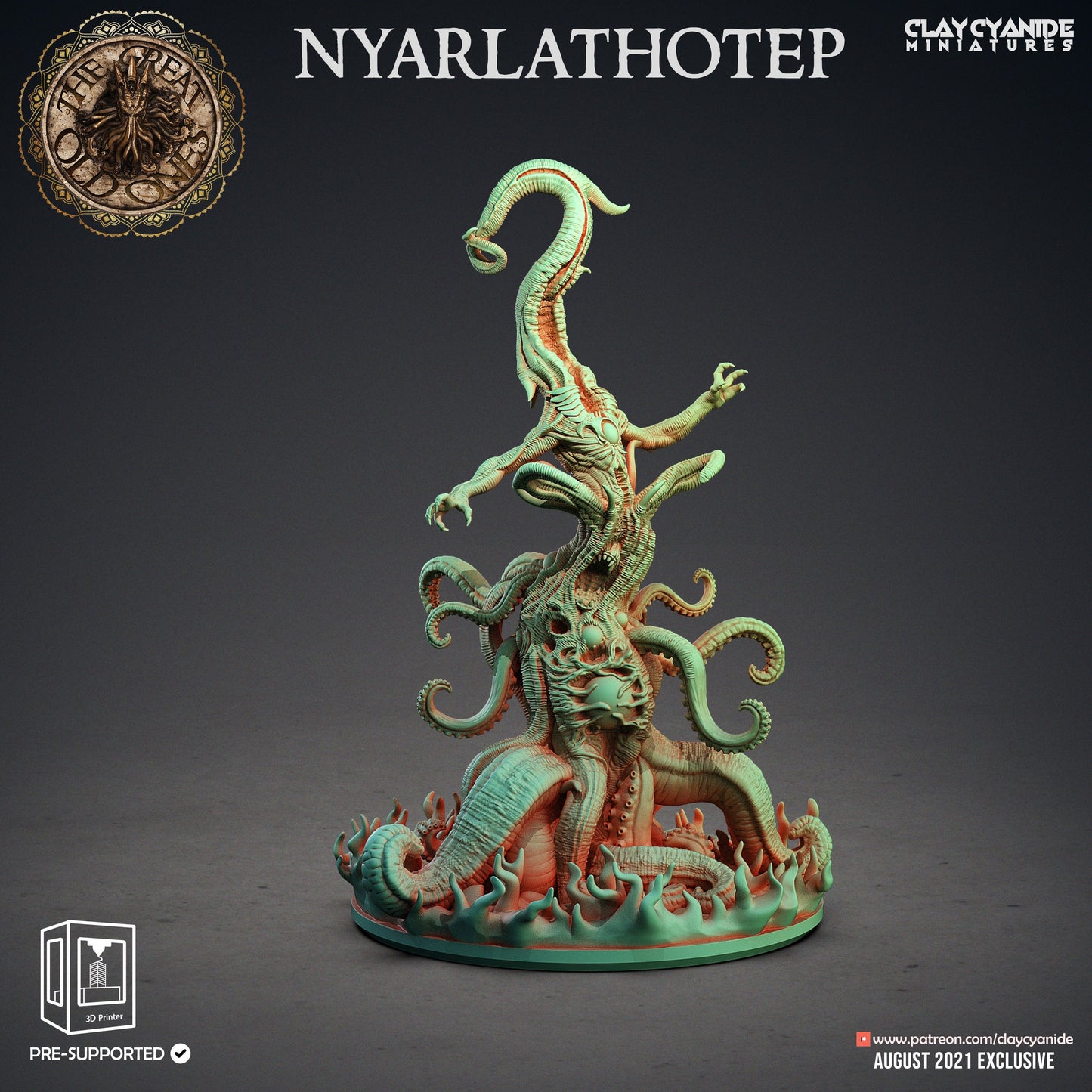 Nyarlathotep The Crawling Chaos Resin Miniature | Great Old Ones Series RPG Miniatures Tabletop | Clay Cyanide Miniatures