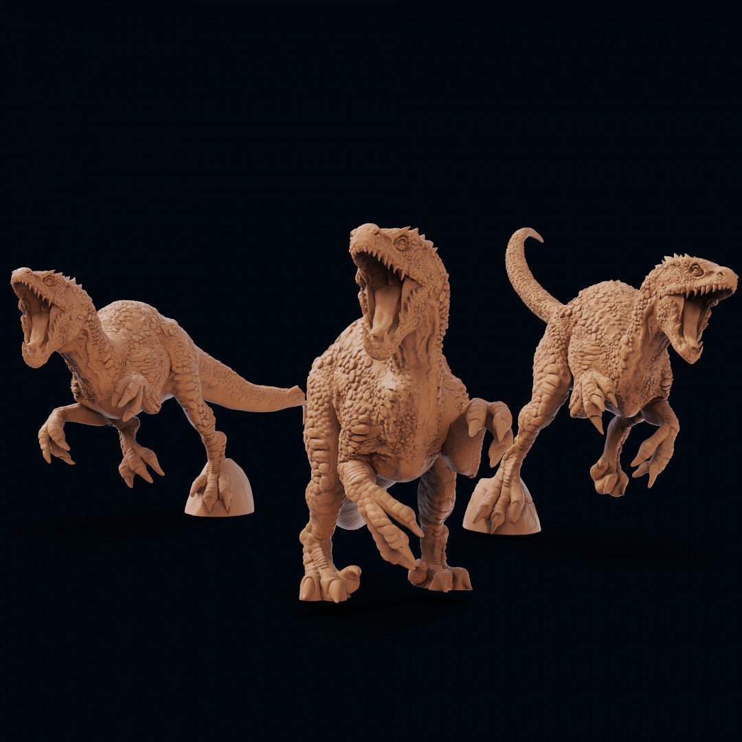 Raptors Dinosaurs Resin RPG Miniature | Print My Minis | Lizardmen