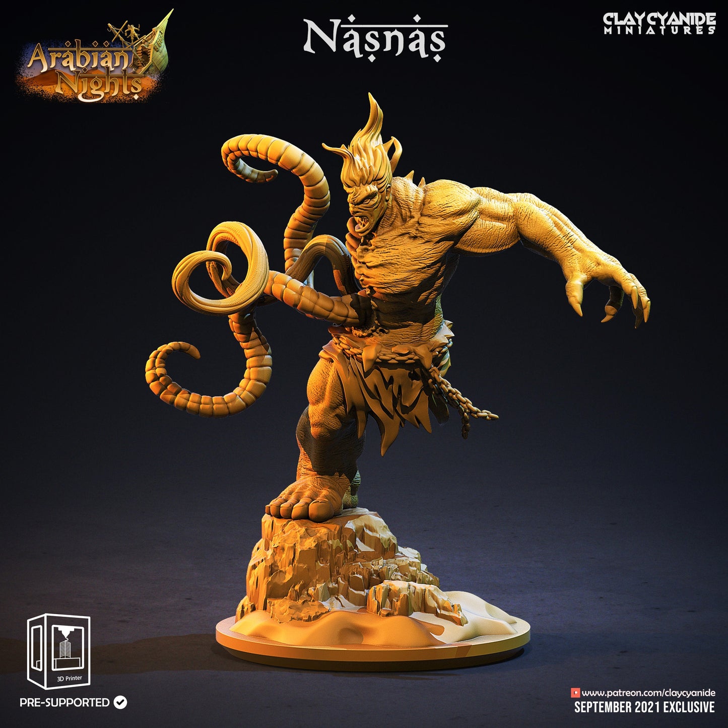 Nasnas Arab Folklore Resin Figure | Arabian Nights Series RPG Miniatures Tabletop | Clay Cyanide Miniatures