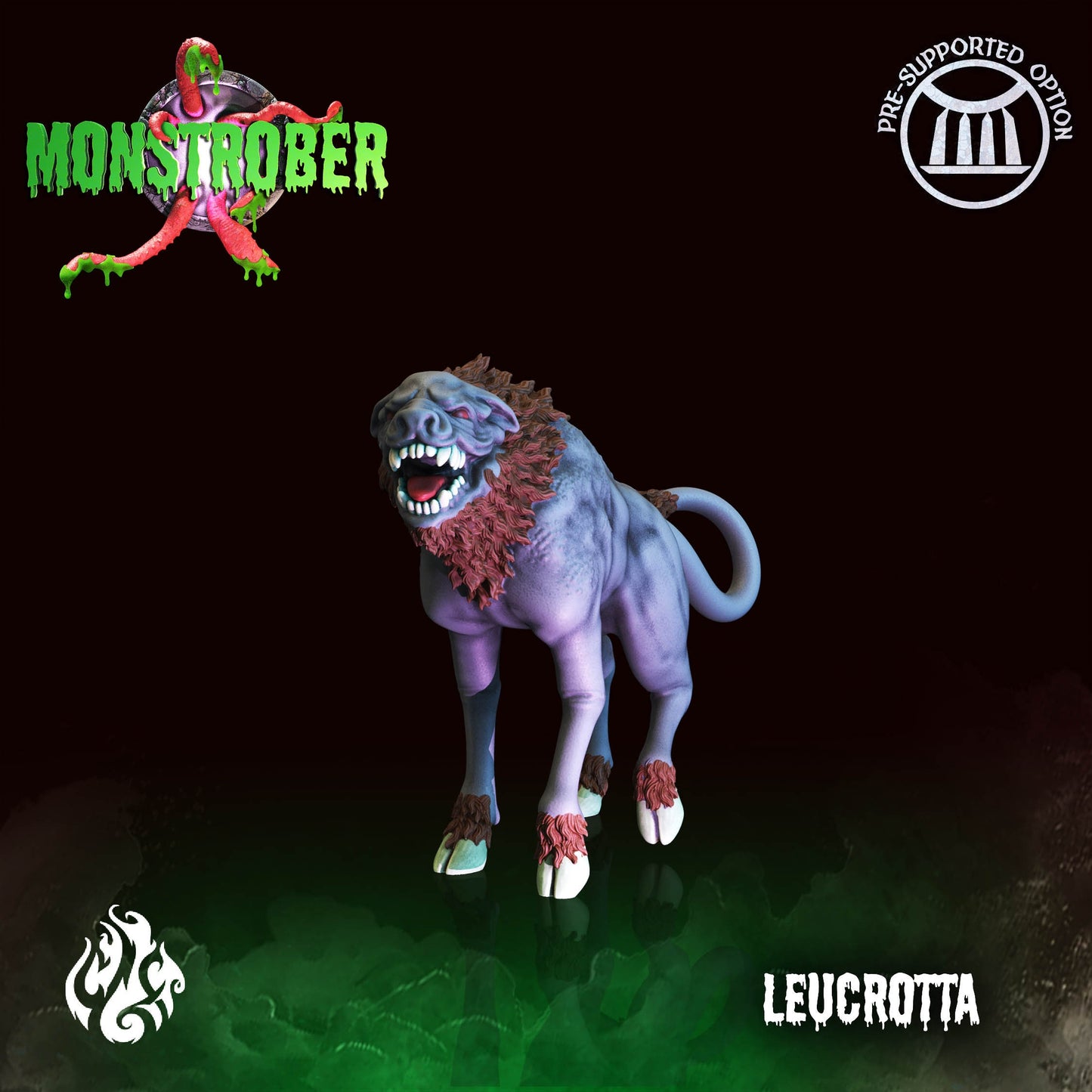 Leucrotta Ugly Killer Monster Tabletop Miniature | Monstrober 2021 Collection | Crippled God Foundry