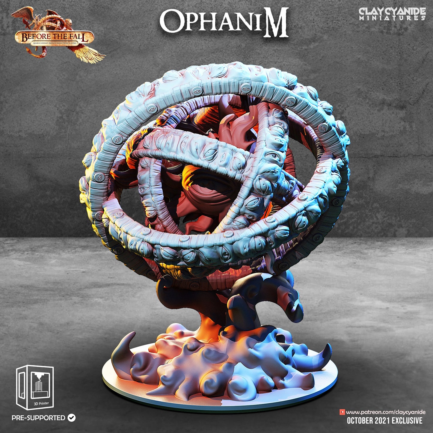 Ophanim Angel of Knowledge Resin Miniature | Before the Fall Series RPG Tabletop Miniatures | Clay Cyanide Miniatures