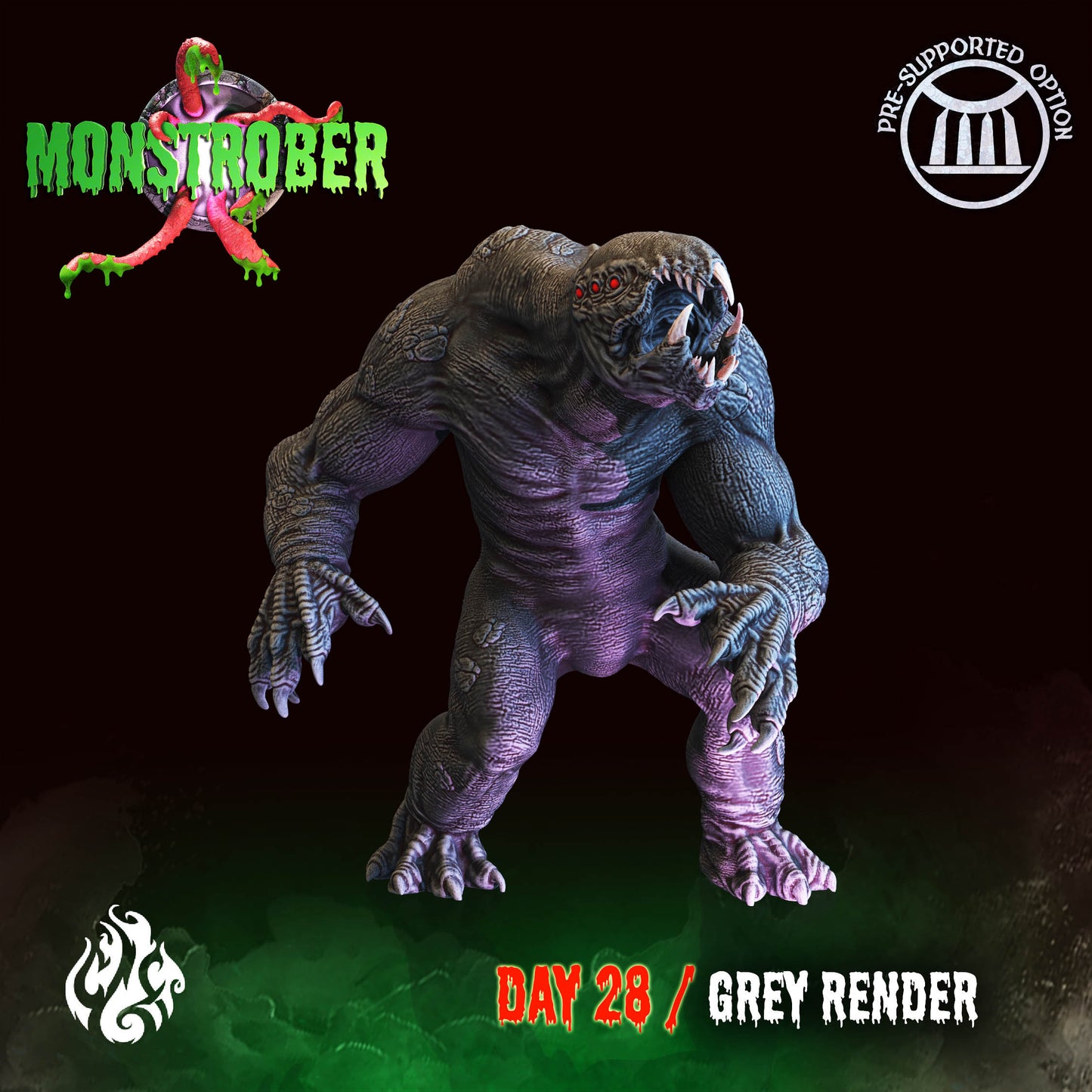 Grey Render Monster Tabletop Miniature | Monstrober 2021 Collection | Crippled God Foundry