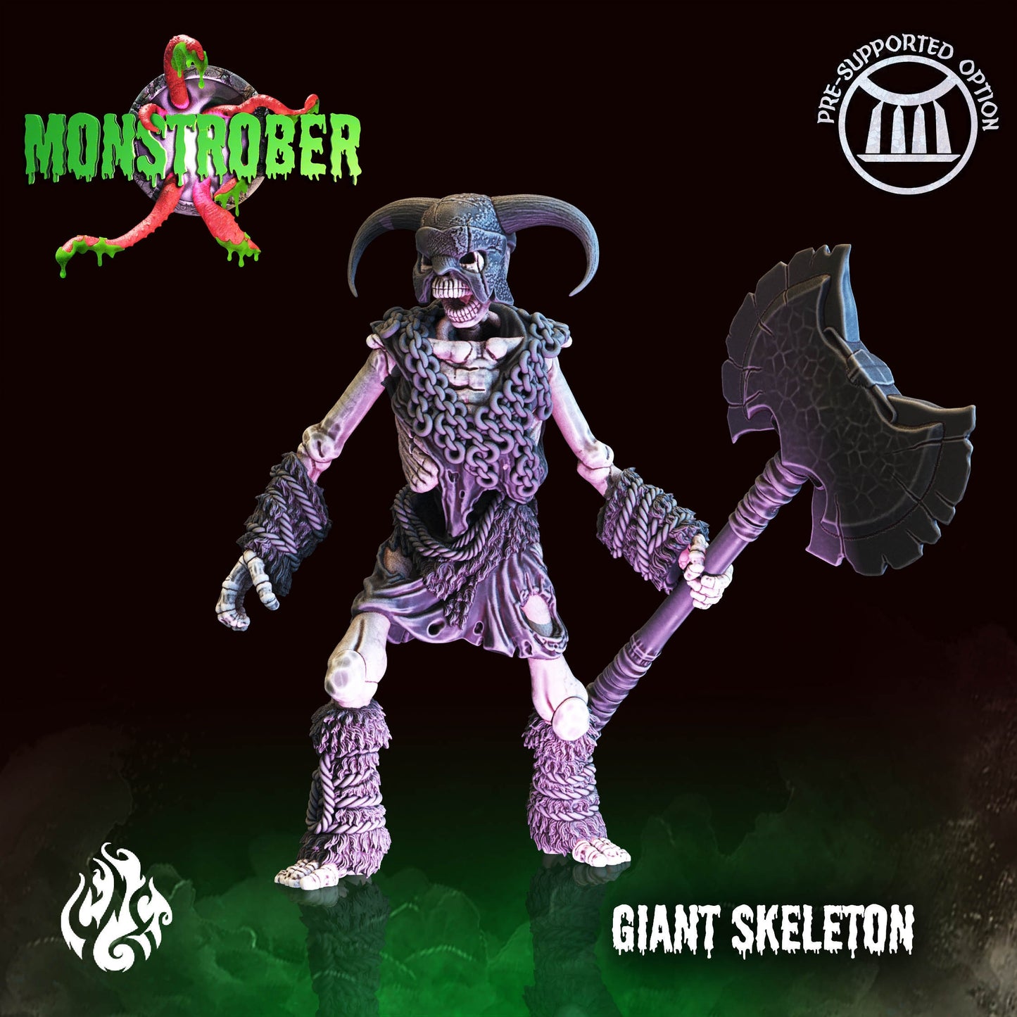 Giant Skeleton Warrior Tabletop Miniature | Monstrober 2021 Collection | Crippled God Foundry