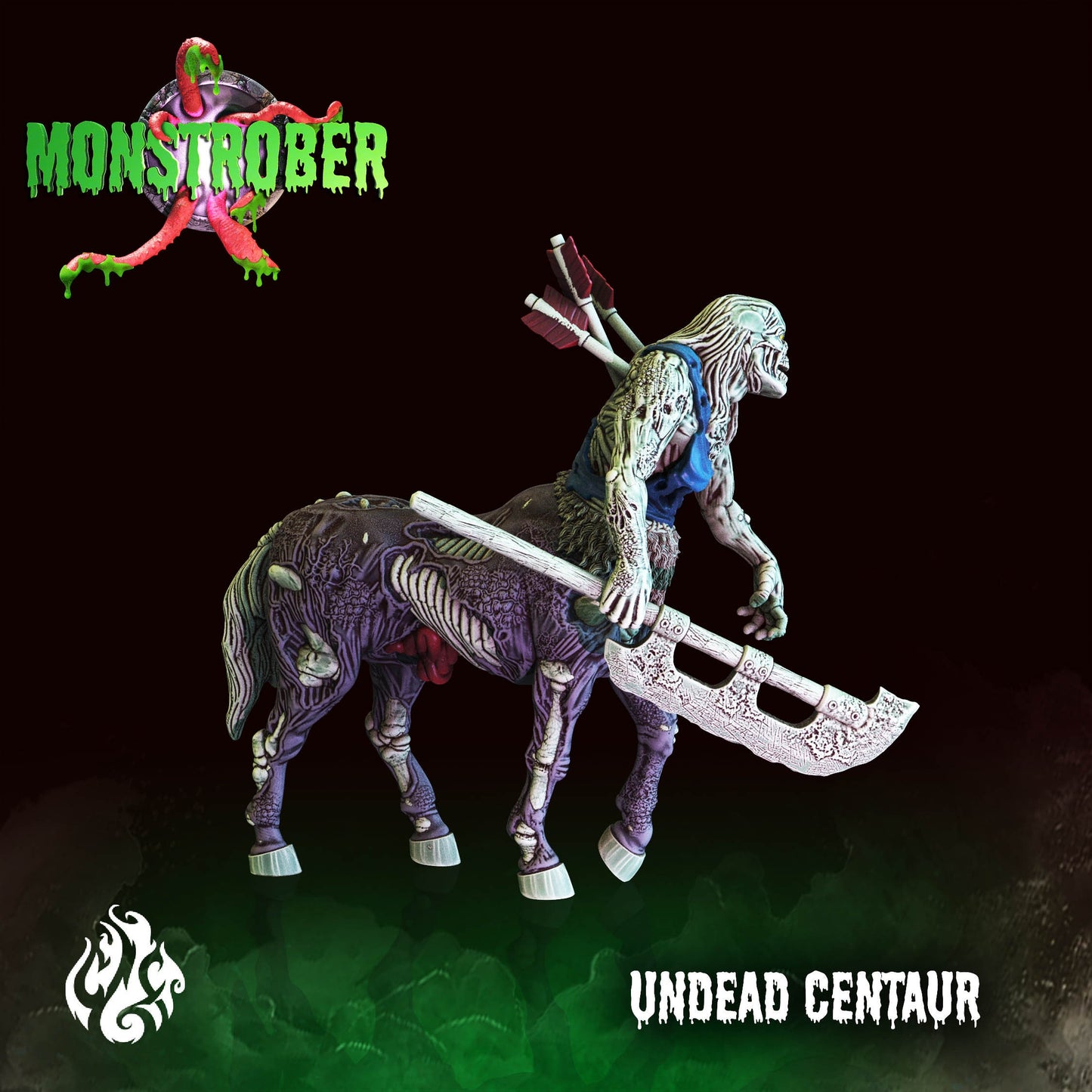 Undead Centaur Monster Tabletop Miniature | Monstrober 2021 Collection | Crippled God Foundry