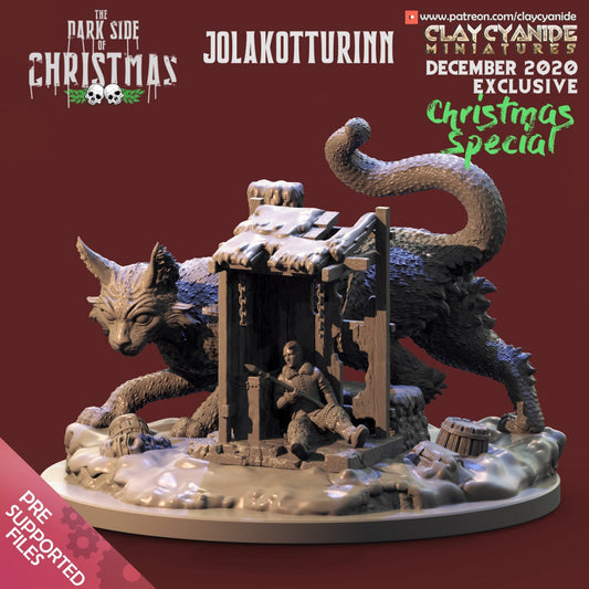 Jolakotturinn the Yule Cat Resin Miniature | Dark Side of Christmas | Clay Cyanide Miniatures