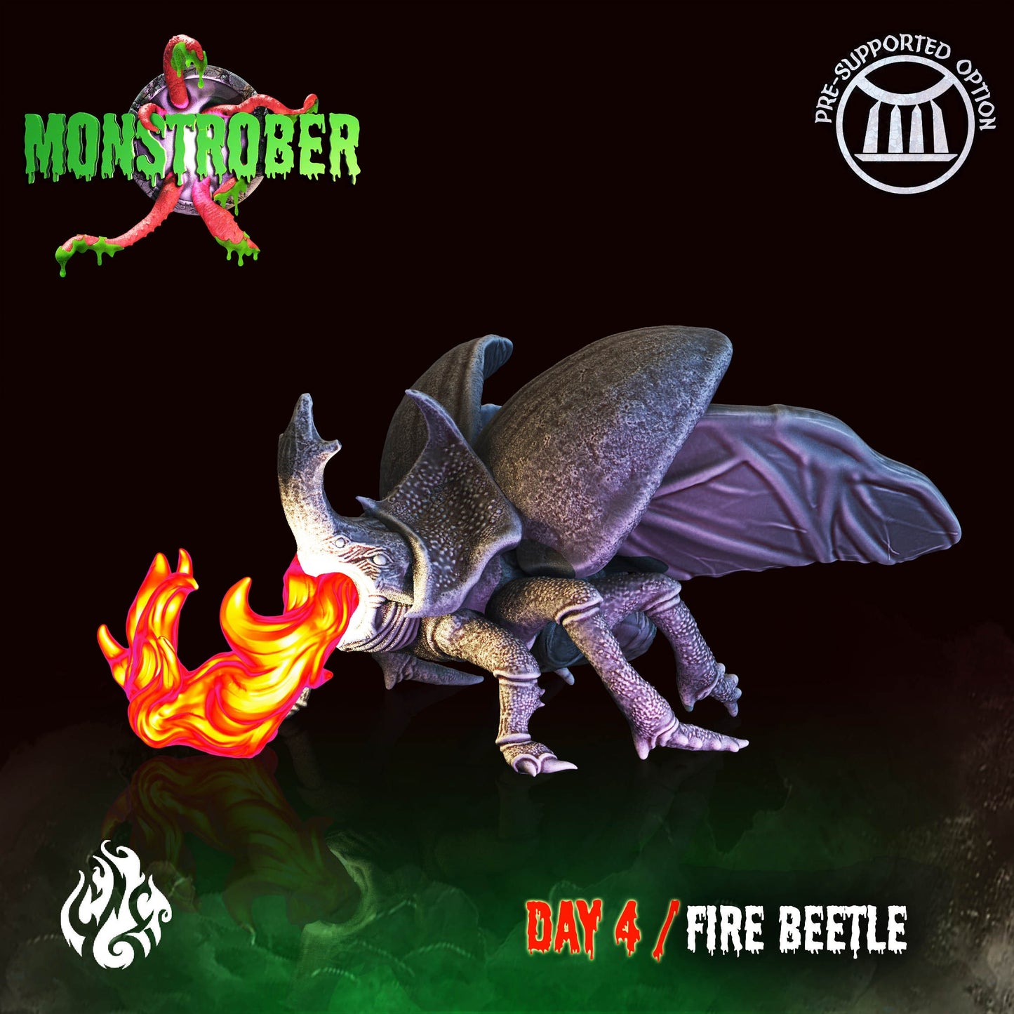 Fire Beetle Tabletop Miniature | Monstrober 2021 Collection | Crippled God Foundry