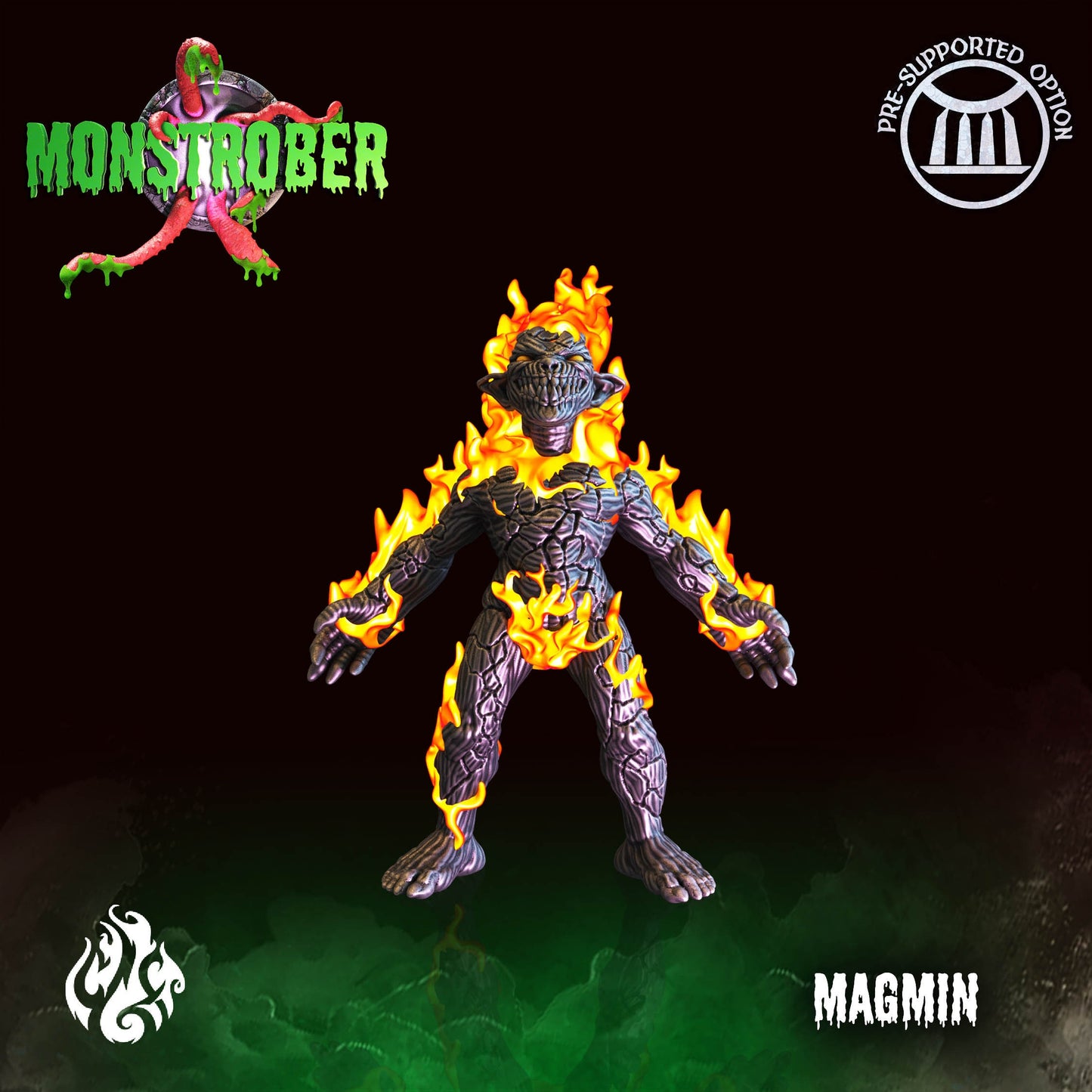 Magmin Lava Monster Tabletop Miniature | Monstrober 2021 Collection | Crippled God Foundry