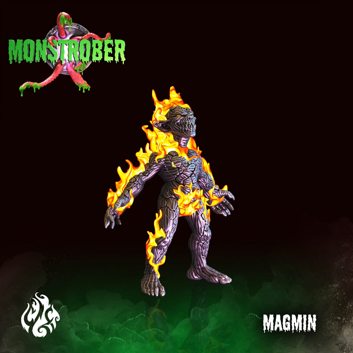 Magmin Lava Monster Tabletop Miniature | Monstrober 2021 Collection | Crippled God Foundry