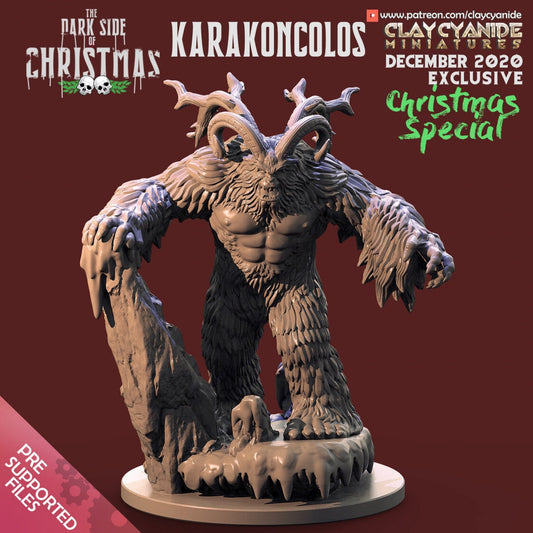 Karankoncolos Christmas Bigfoot Resin Miniature | Dark Side of Christmas | Clay Cyanide Miniatures