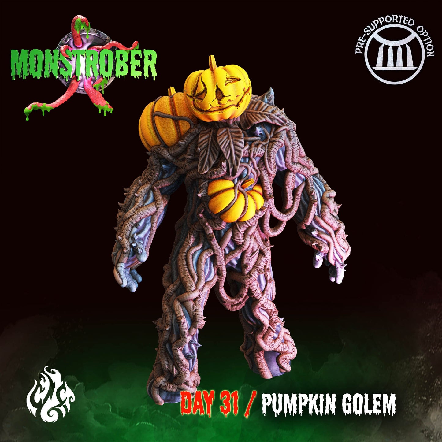 Pumpkin Golem Monster Tabletop Miniature | Monstrober 2021 Collection | Crippled God Foundry