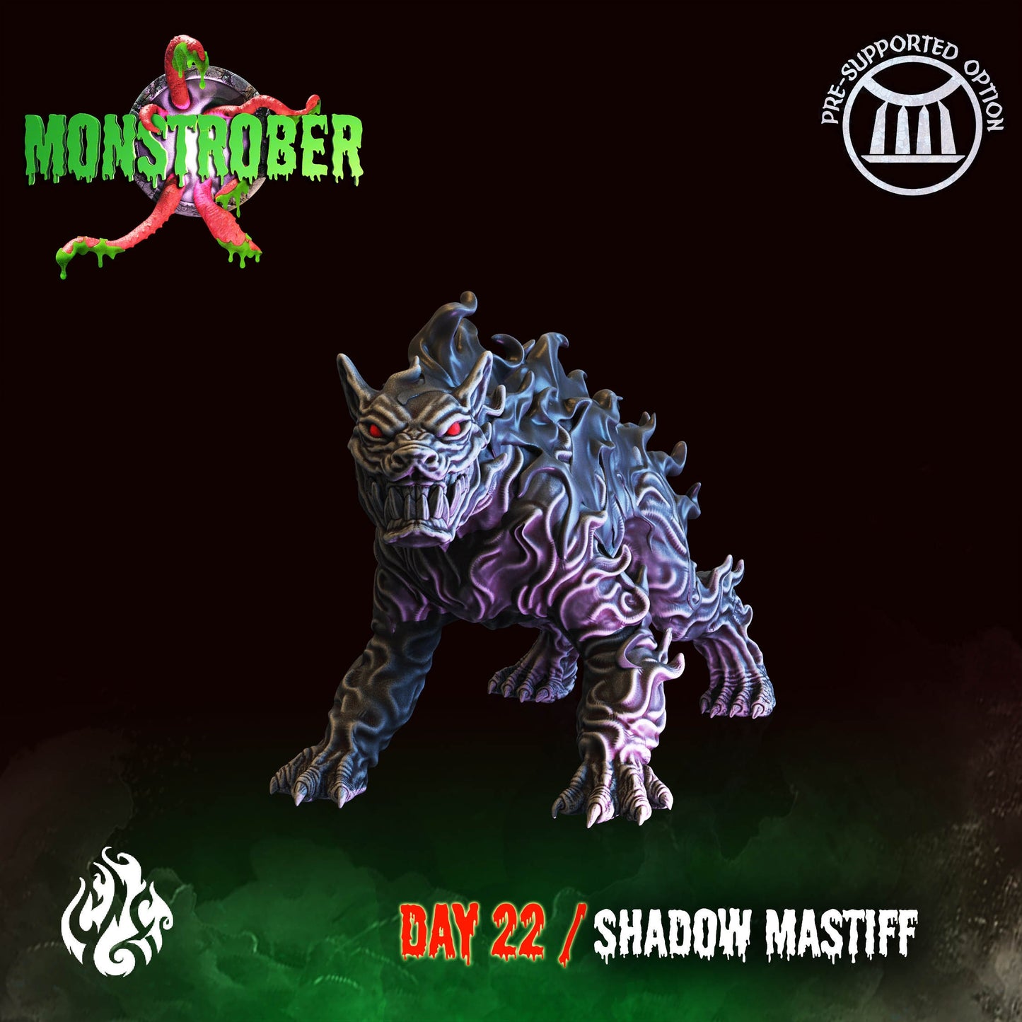 Shadow Mastiff Monster Tabletop Miniature | Monstrober 2021 Collection | Crippled God Foundry