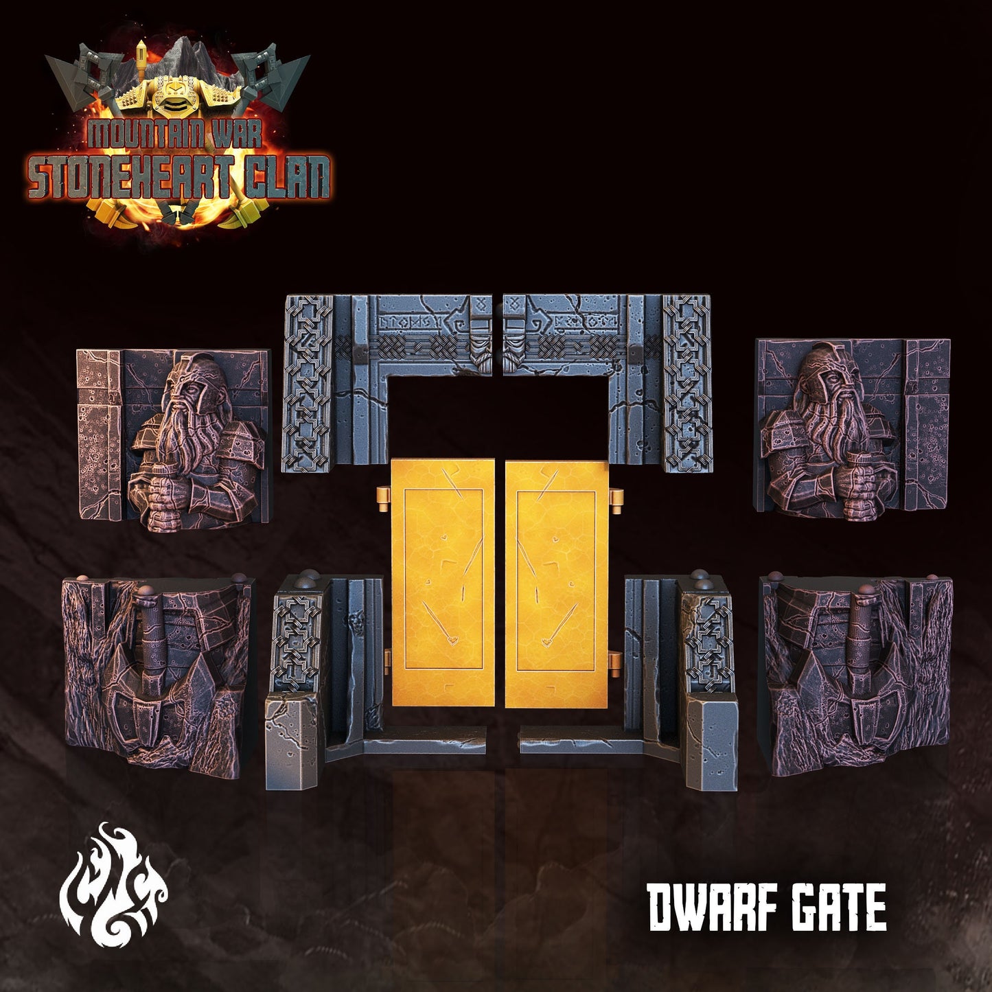 Dwarf Mine Gate Tabletop RPG Terrain | Stoneheart Clan Collection | Crippled God Foundry