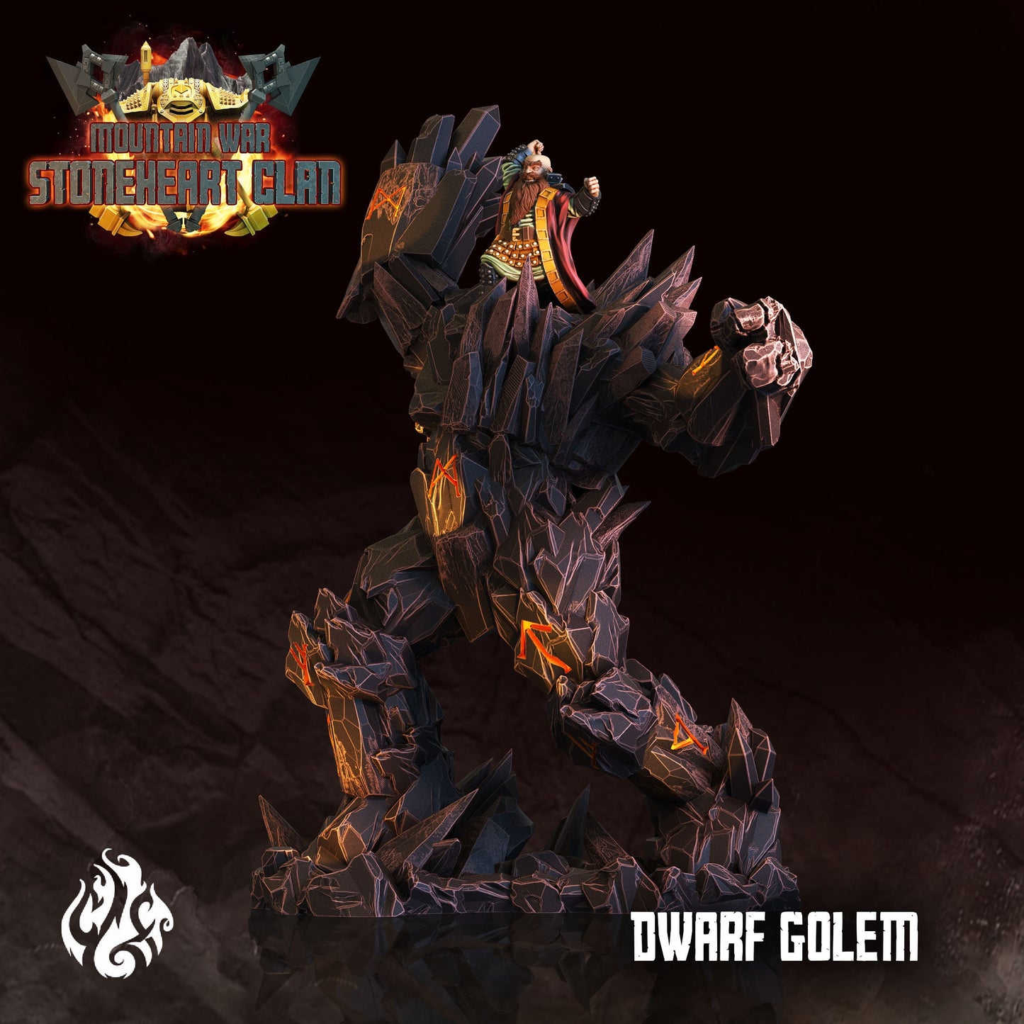 Dwarf Golem Tabletop RPG Miniature | Stoneheart Clan Collection | Crippled God Foundry