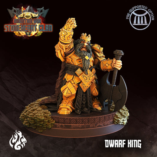 Dwarf King Tabletop RPG Miniature | Stoneheart Clan Collection | Crippled God Foundry