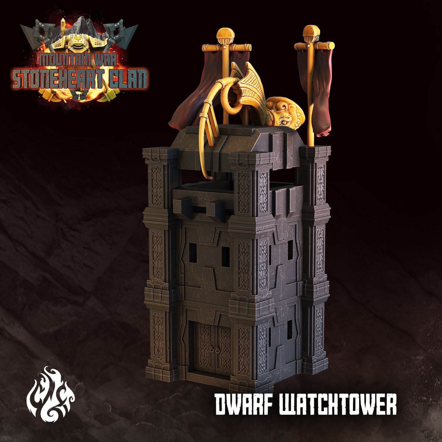 Dwarf Watchtower Tabletop RPG Miniature Terrain | Stoneheart Clan Collection | Crippled God Foundry