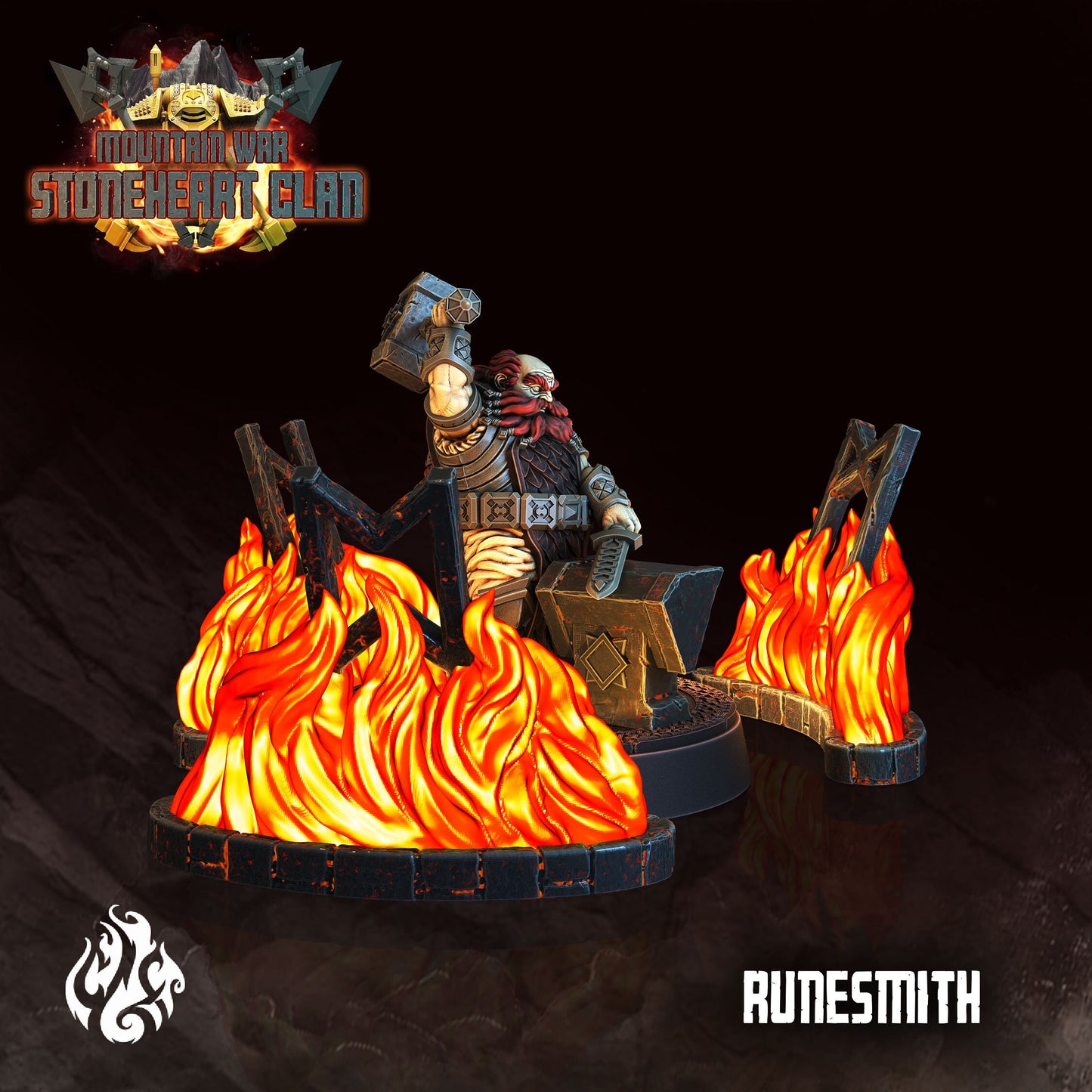 Dwarf Runesmith Tabletop RPG Miniature | Stoneheart Clan Collection | Crippled God Foundry