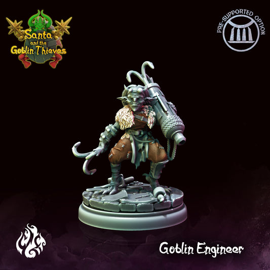 Goblin Engineer Tabletop RPG Miniature | Santa & The Goblin Thieves Collection | Crippled God Foundry