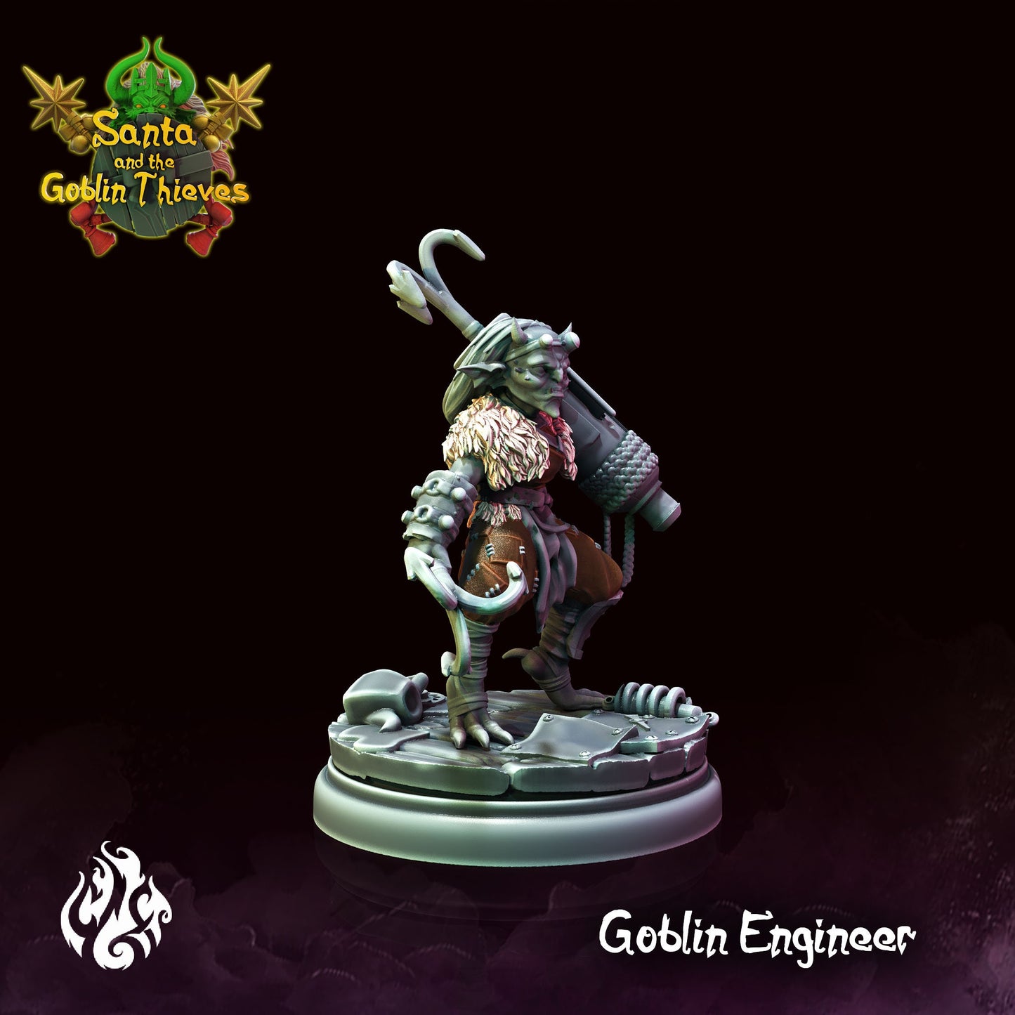 Goblin Engineer Tabletop RPG Miniature | Santa & The Goblin Thieves Collection | Crippled God Foundry